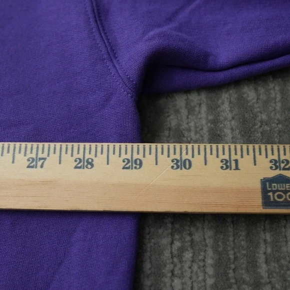 Trader Joe's Hoodie Men Purple Pullover Sweatshirt Port & Company Pocket 3XL - Picture 3 of 12